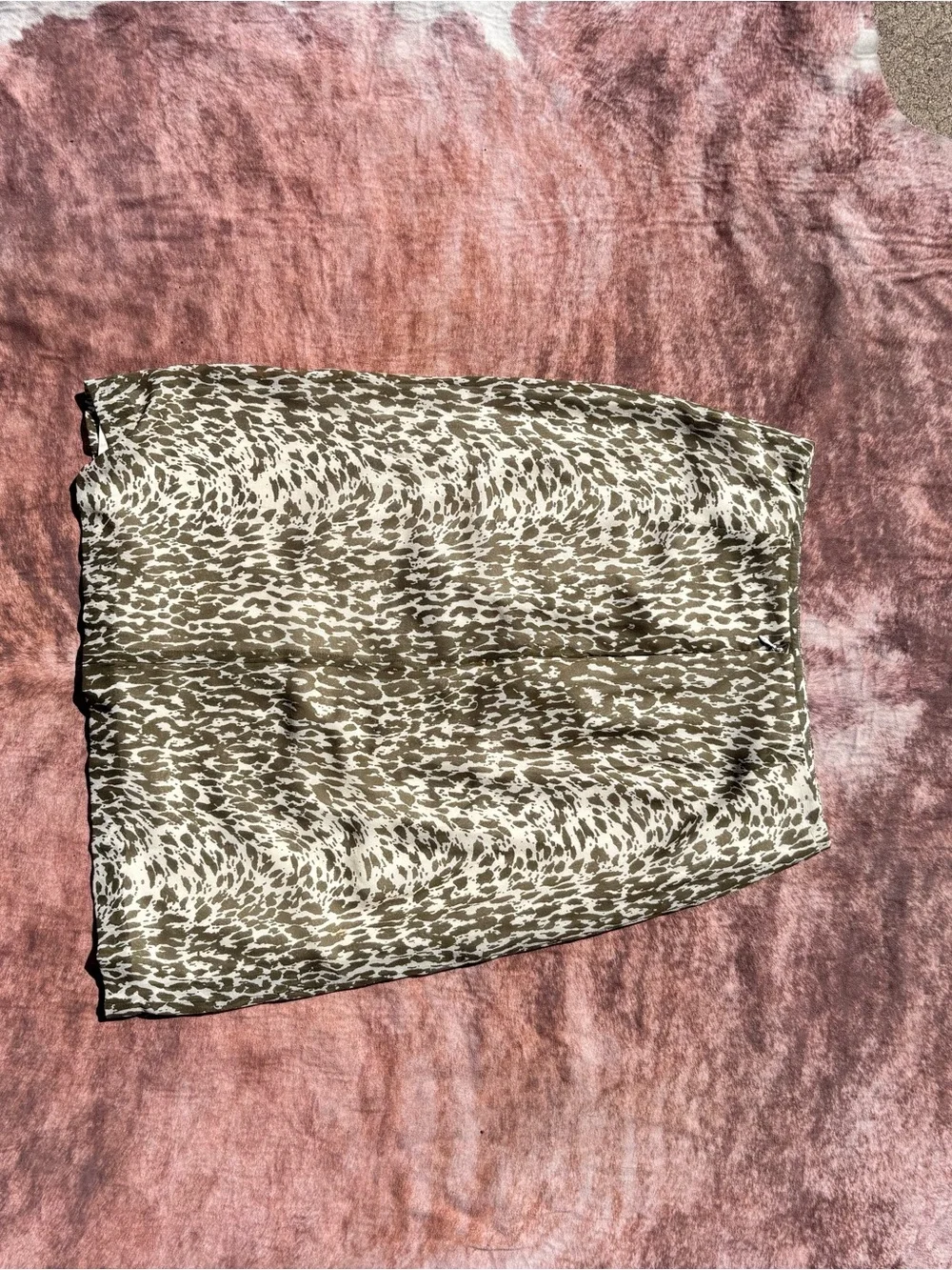 J. Crew Olive and Cream Animal-Print Pencil Skirt